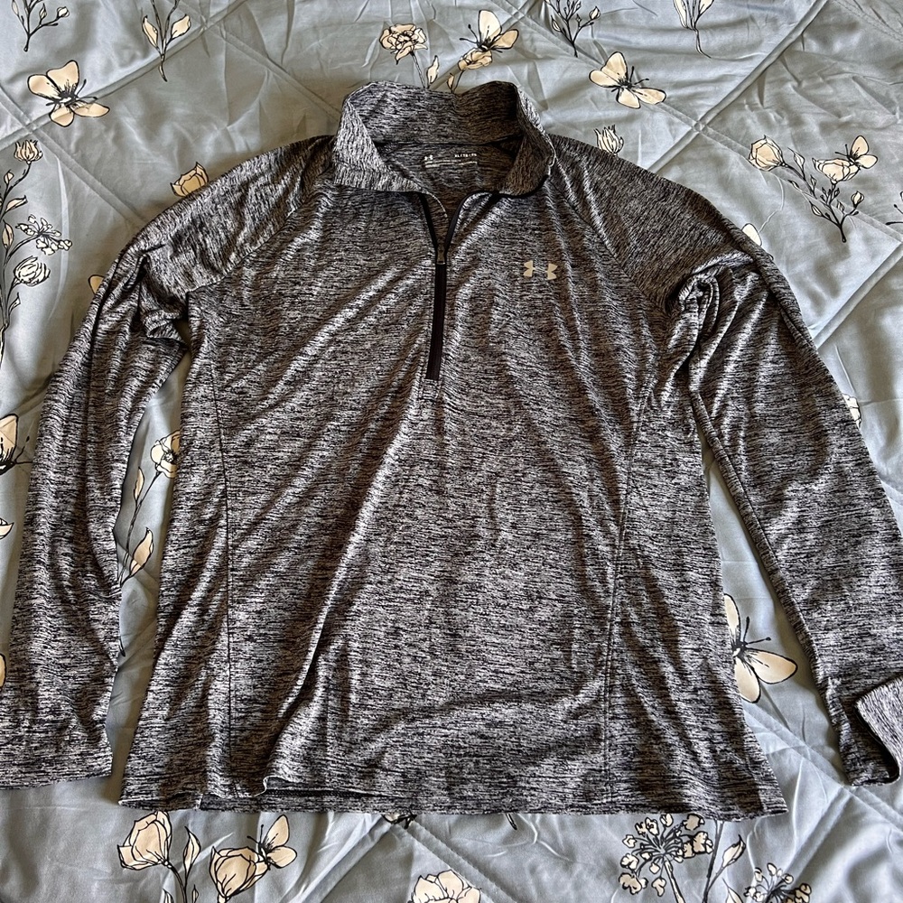 Under Armour Heathered Black Quarter-Zip Pullover